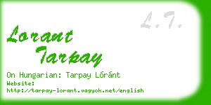 lorant tarpay business card